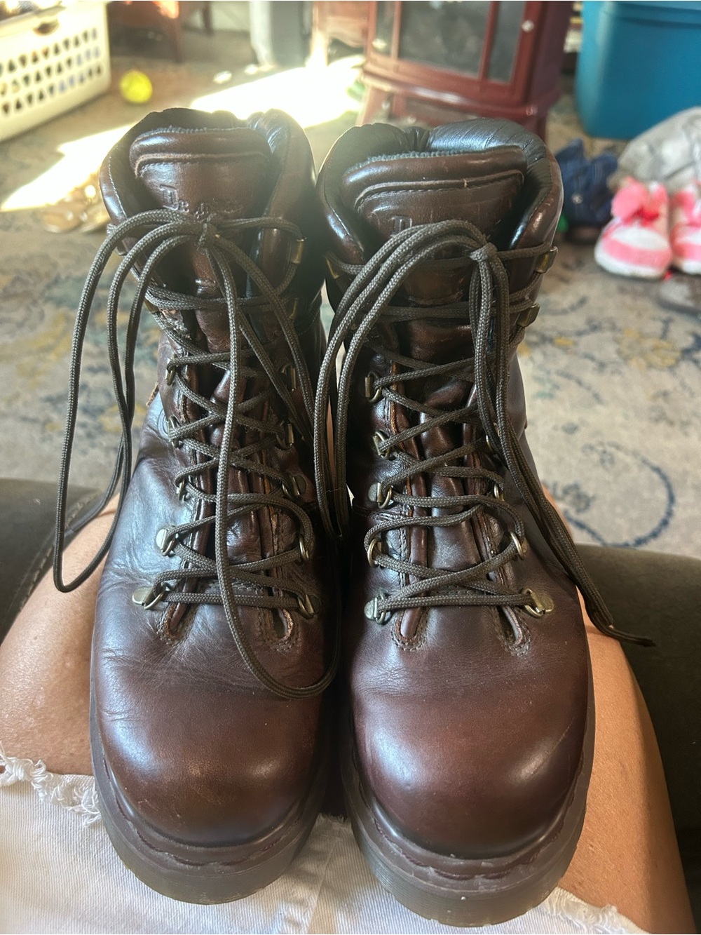 Dr. Marten’s Men's Brown Leather Work Boots - Sturdy Lace-Up Design